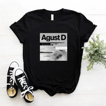New Korean version of KPOP Agust D printed T-shirt D-2 album Women T-shirt Yoongi shirt Teen clothes Streetwear Crew Neck Tees﻿ 1