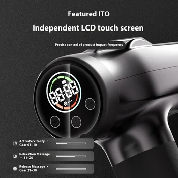 مسدس تدليك صغير محمول برأس مزدوج مع مسدس تدليك عضلات قرع الأنسجة العميقة، مسدس فاسيال متعدد الوظائف قابل لإعادة الشحن - Image 3