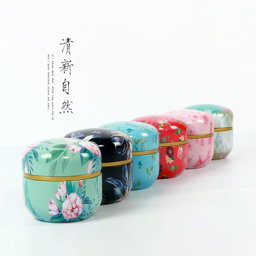 Tea Tin Box 50ml Japanese Style Kitchen Tea Box Jar Storage Holder Sweetmeats Candies Cans Teaware