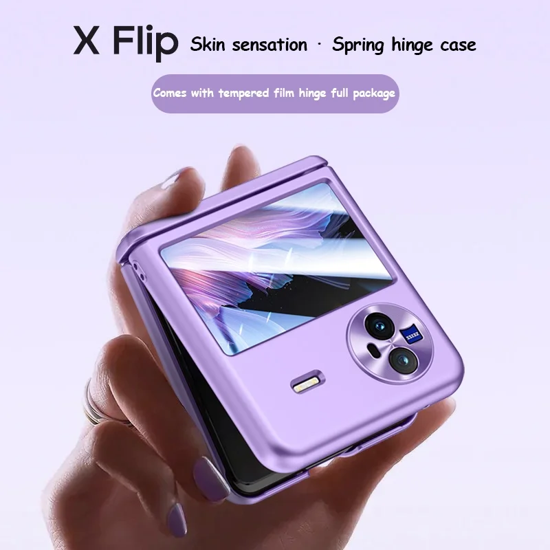 Solid Color Feel Skin Hinge Protect Phone Case For VIVO X Flip 5G XFlip vivoxflip Matte Ultra Thin Hard Plastic Cover