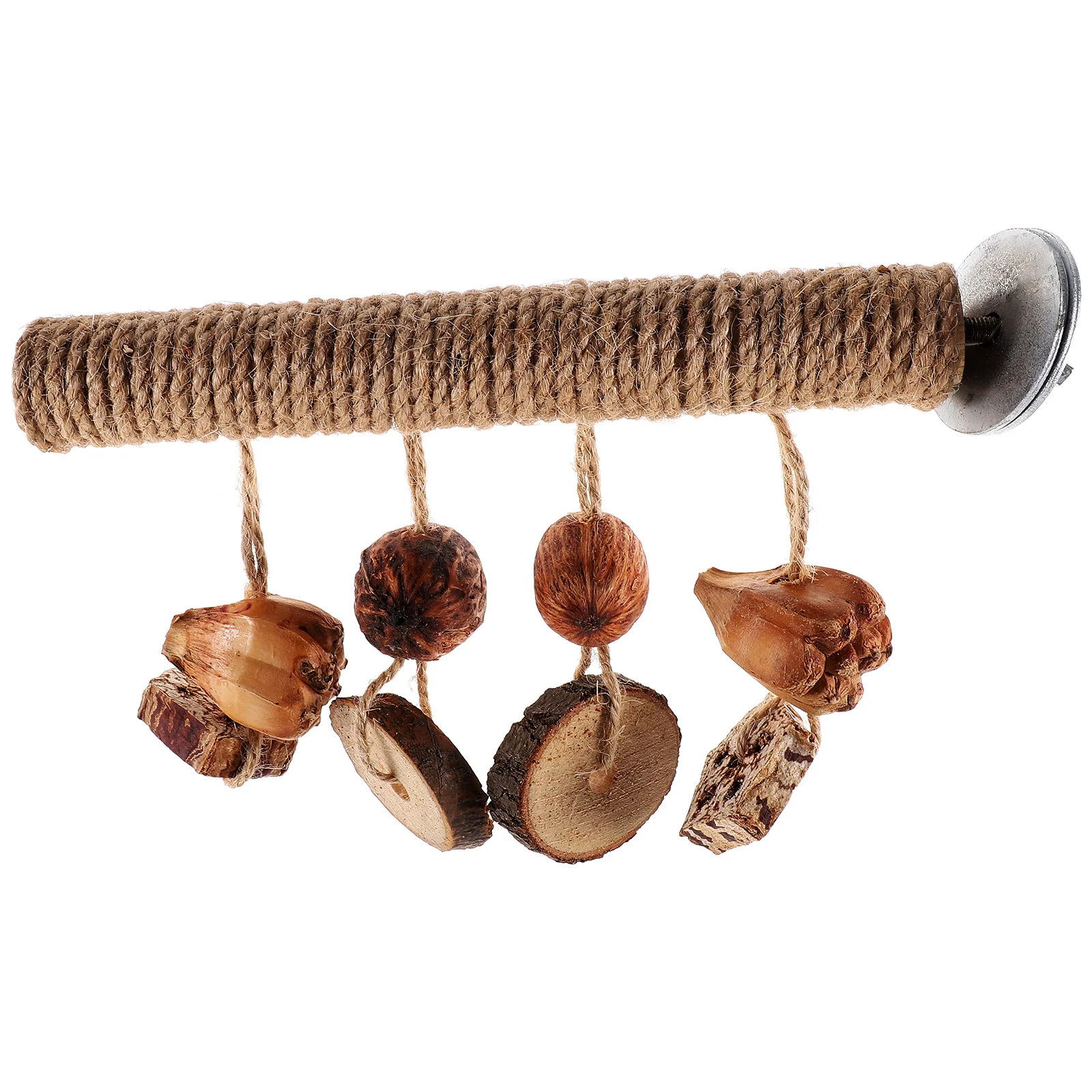 Wooden Bird Perch Toy for Parakeet Cockatiel Cage