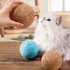 1PC 10CM cat toy sisal ball teasing cat stick molar bite-resistant sound ball self-hi boredom artifact 6
