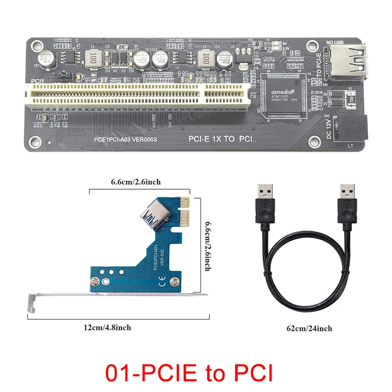 GINTOOYUN PCIE Extension Cable,PCI-Express 3.0 1X Male to Female Riser Cable PCI-E 1X Extender Adapter Jumper (18cm,90