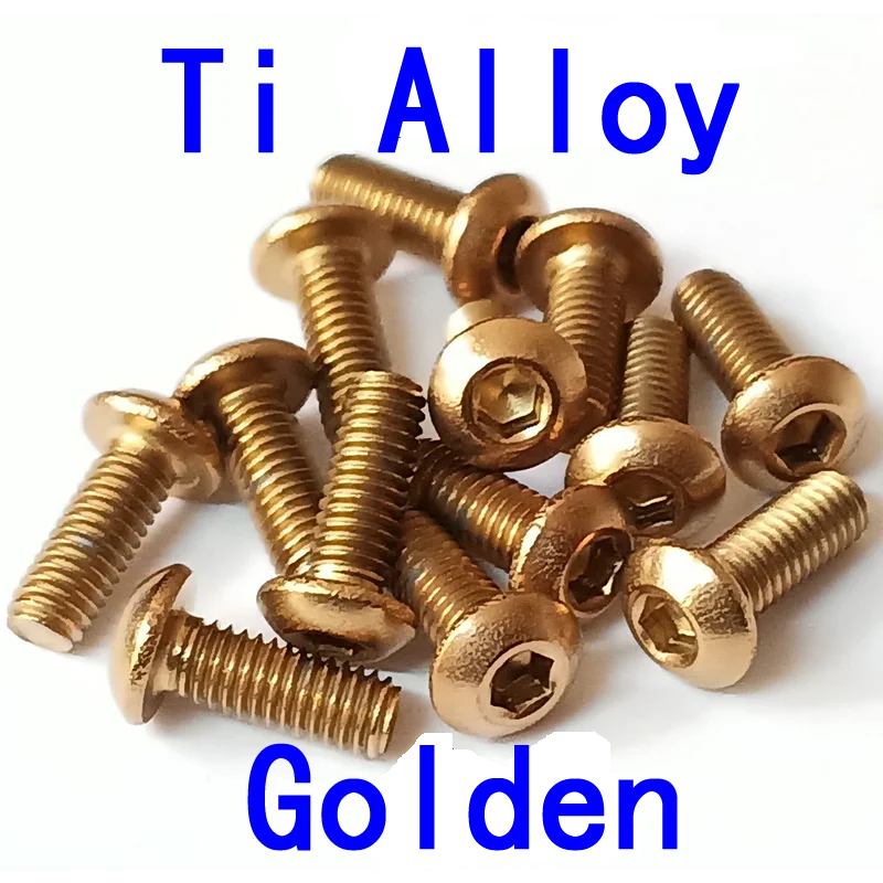 Ti Alloy ISO 7380 Titanium Screw M3x6 M3x8 M3x10 M3x12 M3x14 M3x15 M3x16 M3x18 M3x20 Button Head Hex 2.0 Driver 1EA