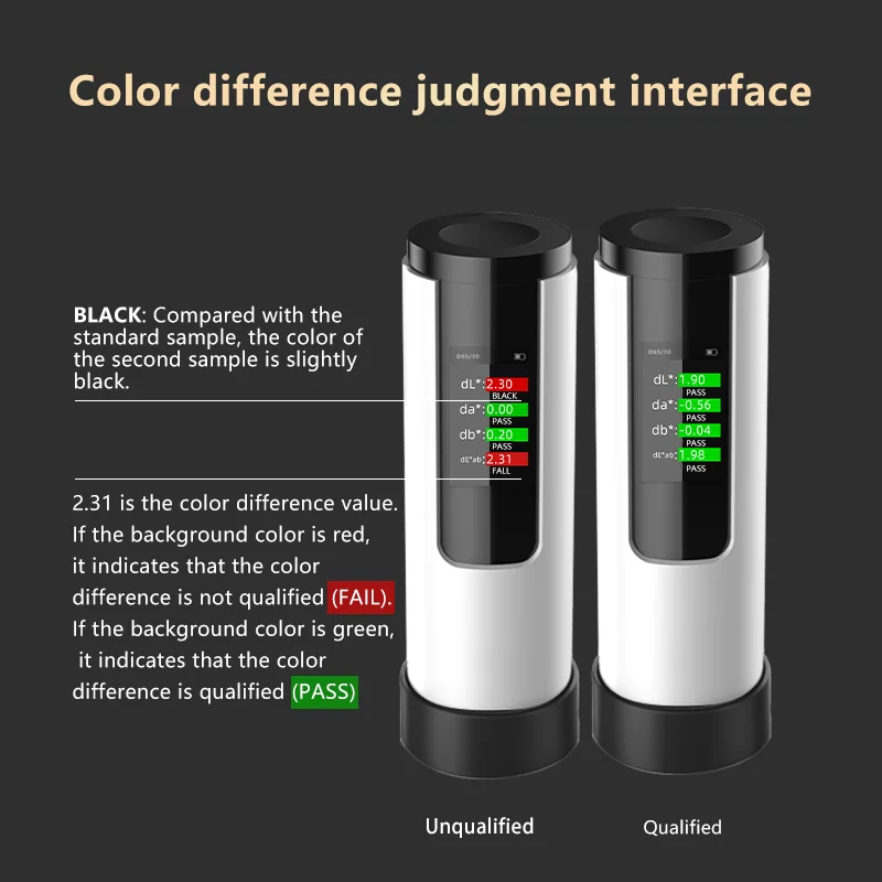 Mobile APP Colorimeter 8mm Caliber Quick Matching Color Code Suitable For Coatings Plastics Textiles portable colorimeter