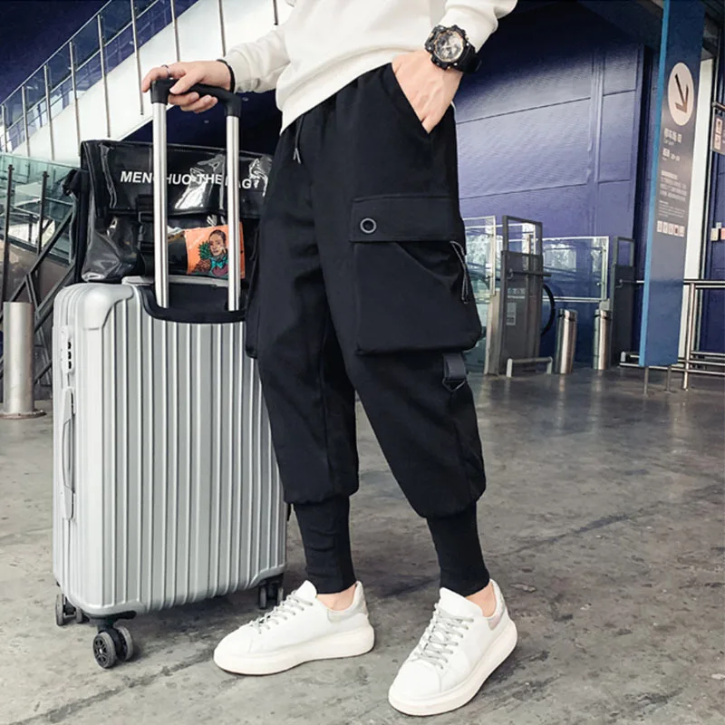 

Loose Harem Pants Men Cargo Trousers Hip Hop Outdoor Casual Ankle Length Pant Fashion Streetwear Pocket Sweatpants