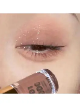 Heallor Brown Glitter Liquid Eyeshadow Stick Contour Blush Pigment Fine Shimmer Matte Natural Cheek Milk Coffee Shadow Cream Eye - Thumbnail 7