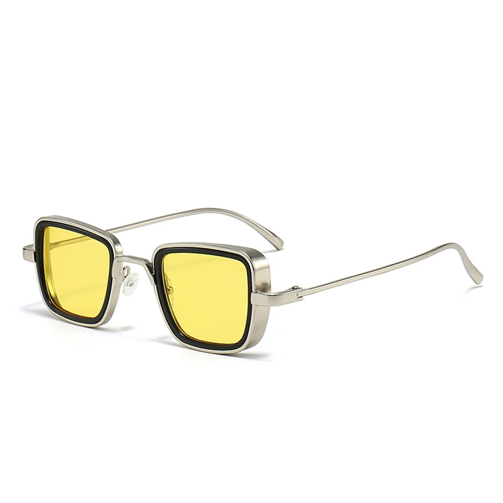 Men Driving Sunglasses Vintage Metal Steampunk Square Sunglasses Men Women Stylish Shades Anti Uv400