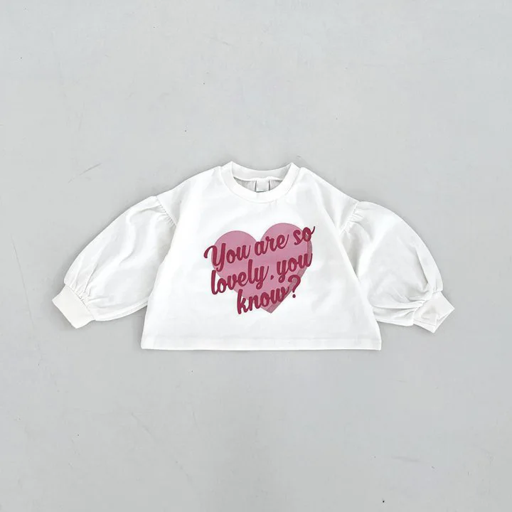 Girl Sweatshirt Kids Autumn Long Sleeve Letter Heart Print Loose Pullover Tops