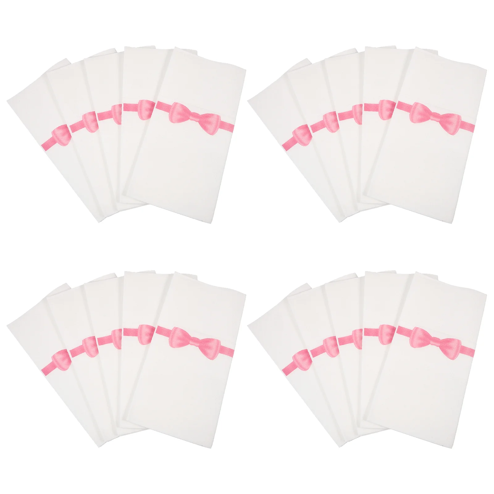 50 Pcs Knife and Fork Pad Napkin Wrapping Tableware Packing Napkins Bathroom Paper Towels Engagement Bow Tie