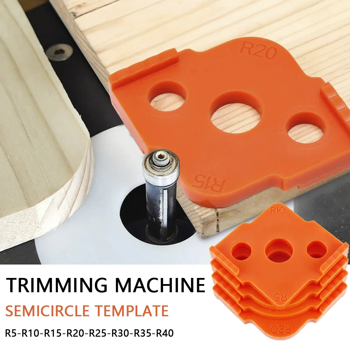

4Pc Corner Routing Template Plastic Radius Jig Router Template Rounded Corners Router Bit Template Safe R-Angle Woodworking Tool