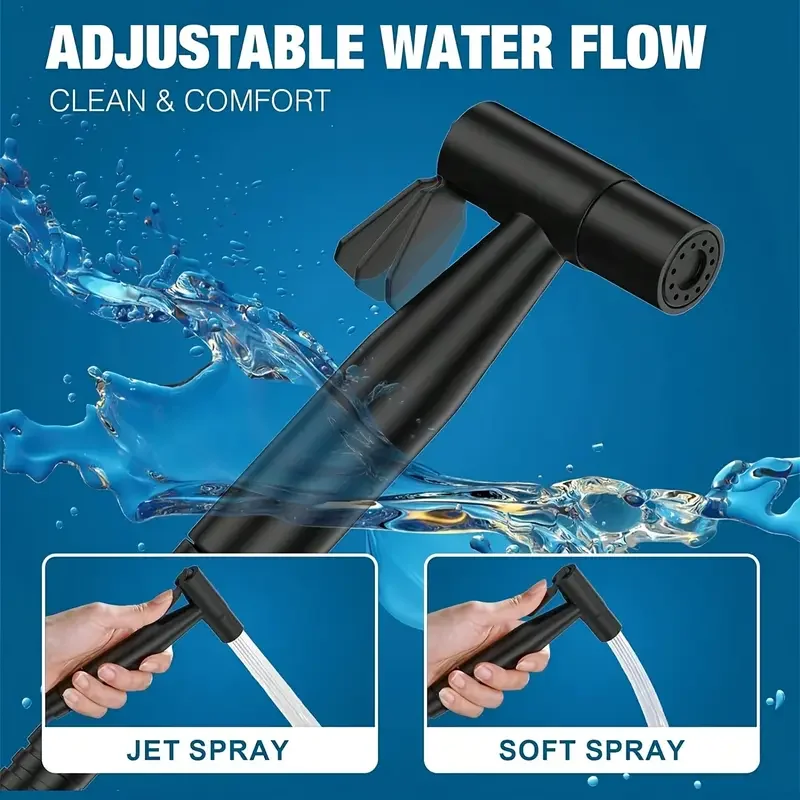 1 Set Heavy-Duty Handheld Shower & Toilet Sprayer System - High-Pressure 2-in-1 Shower Head & Bidet Attachment with Wall-Mounted
