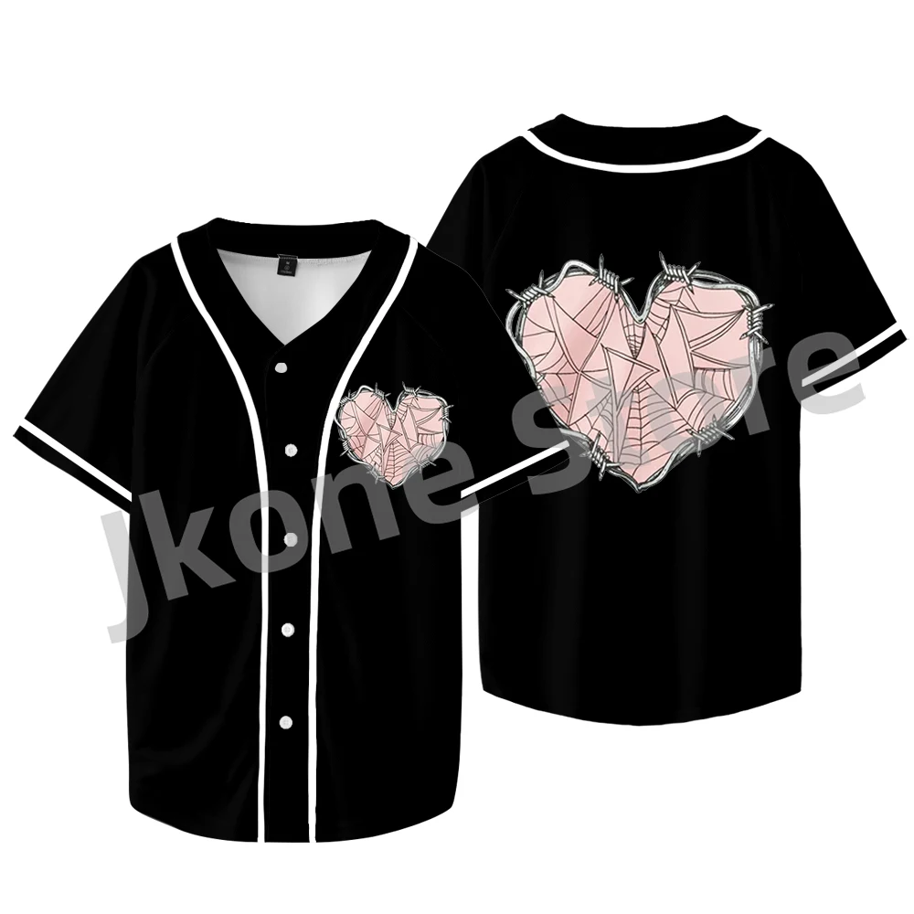 

Sam and Colby XPLR Heart Merch Baseball Jacket Women Men Fashion Casual Short Sleeve