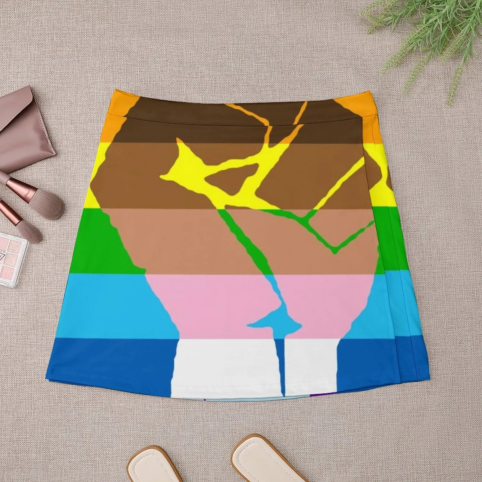 Intersectional Egalitarian Rainbow Fist Mini Skirt Clothes for summer Women's summer skirt Women clothing