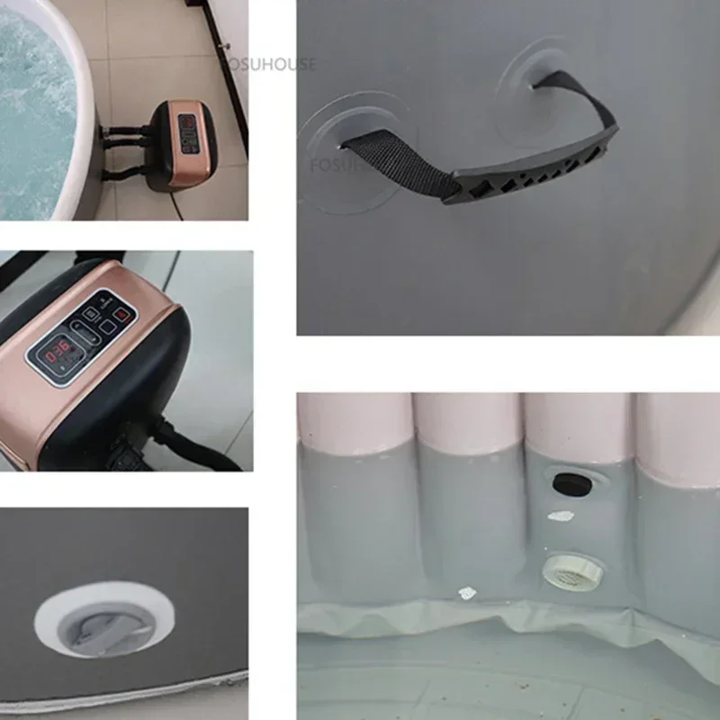 Household Spa Tubs and Sauna Rooms Heating Round Whirlpool Bathtub Inflatable Bathtub Thermostatic Surf Inflatable