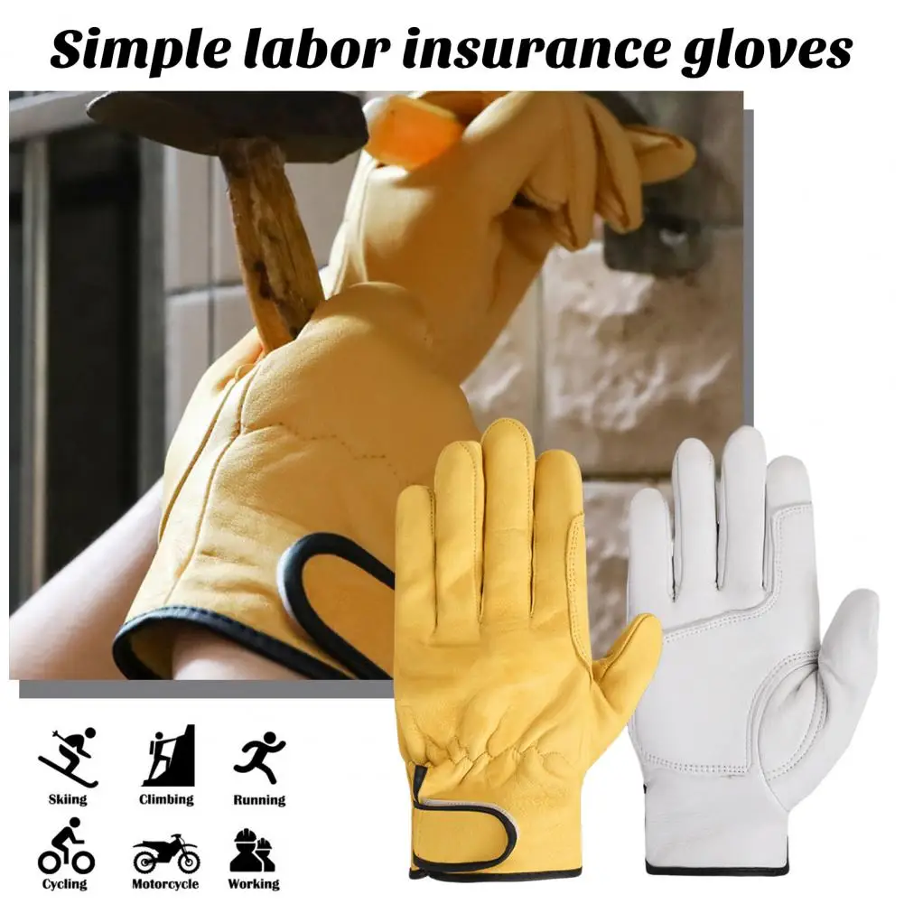 

Work Gloves Cowhide Leather Workers Work Welding Safety Protection Garden Sports Motorcycle Driver Wear-resistant Gloves