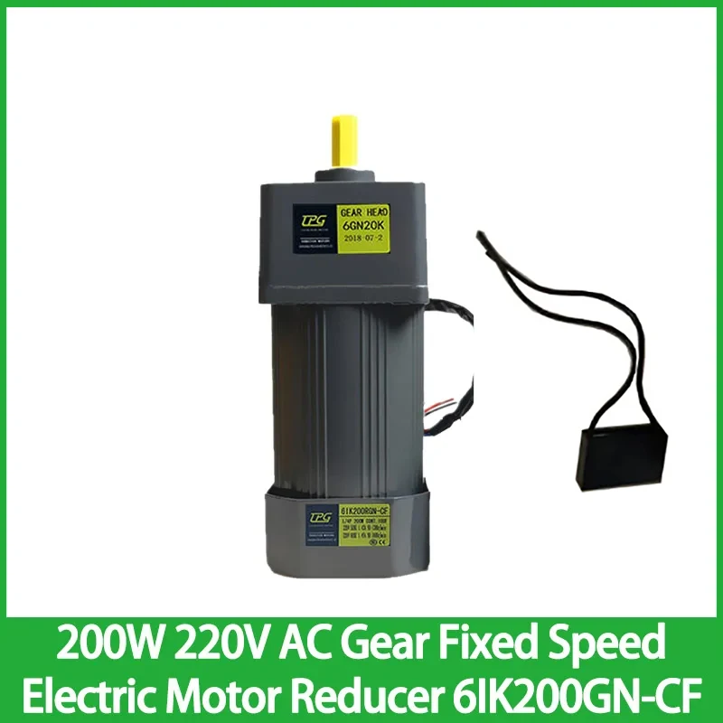 200W 220V AC Gear Fixed Speed Motor 6IK200GN-CF Single Phase High ...