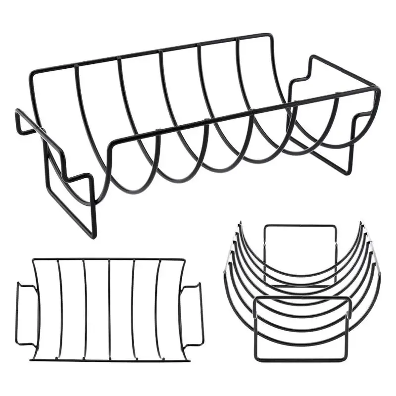 

Smoker Rib Rack For Grilling Grilling Smoke Rack Smoker Accessories Grilling Smoke Rack Rustproof Coating Iron Roasting Stand