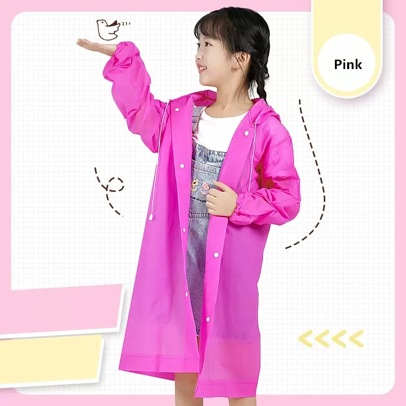 Raincoat Poncho EVA Children Raincoat Thickened Waterproof Rain Coat Kids Clear Transparent Tour Waterproof Rainwear Student travel Rain Poncho