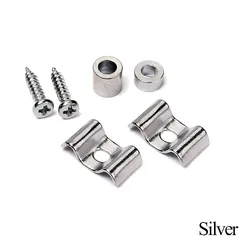 Premium Electric Guitar String Retainers with Screw Guide - Gold/Black/Chrome Finish (Chrome)