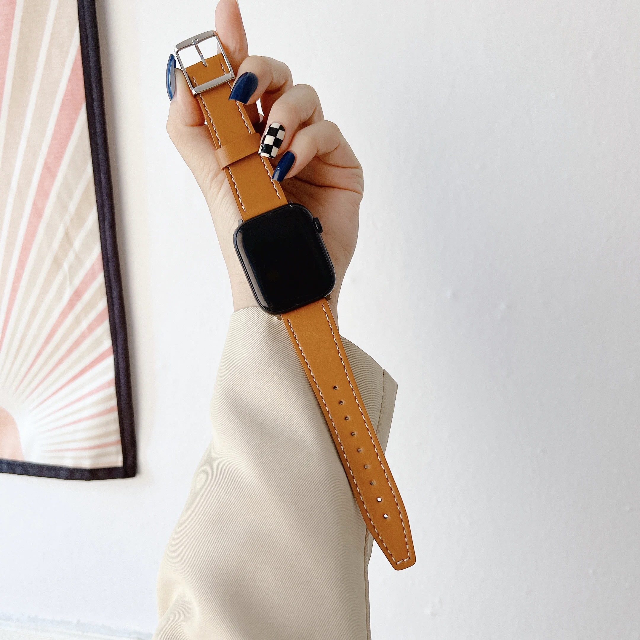 Leather Strap For Apple Watch Ultra 8 7 49mm 45mm 41mm 6 5 4 SE 44mm 40mm sport original wristband For iwatch 3 42mm 38mm band