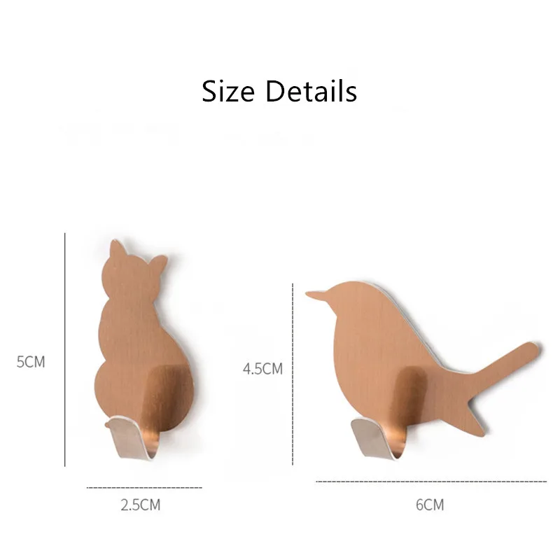 2 Ganci Portachiavi A Muro Con Gatto Che Alza Gli Occhiali - Adesivi E Creativi