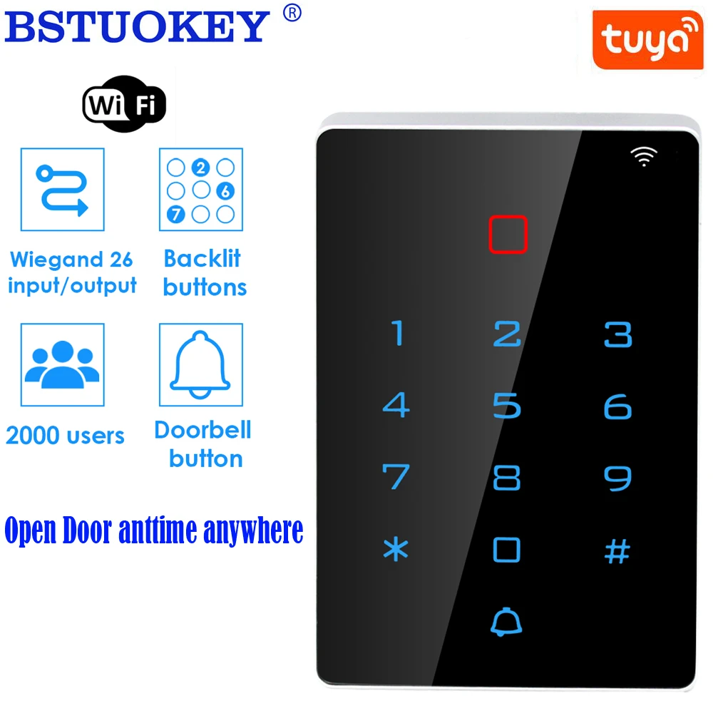 access keypad Wifi Tuya Access Control 125khz RFID Card Access Control Lock 1000 User Remote Control Access Reader best smart locks for home