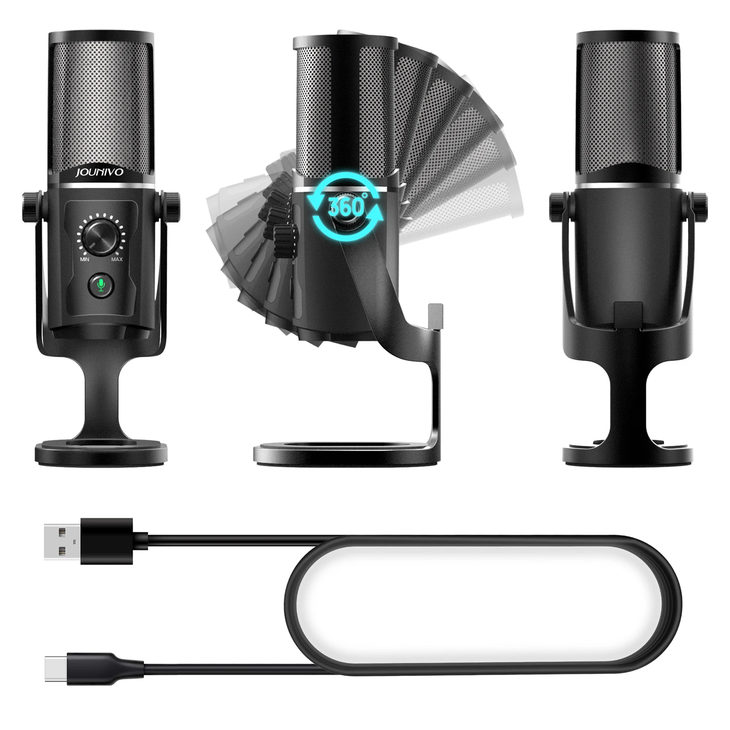 USB игровой ПК микрофон для потокового подкастов RGB компьютерный конденсаторный