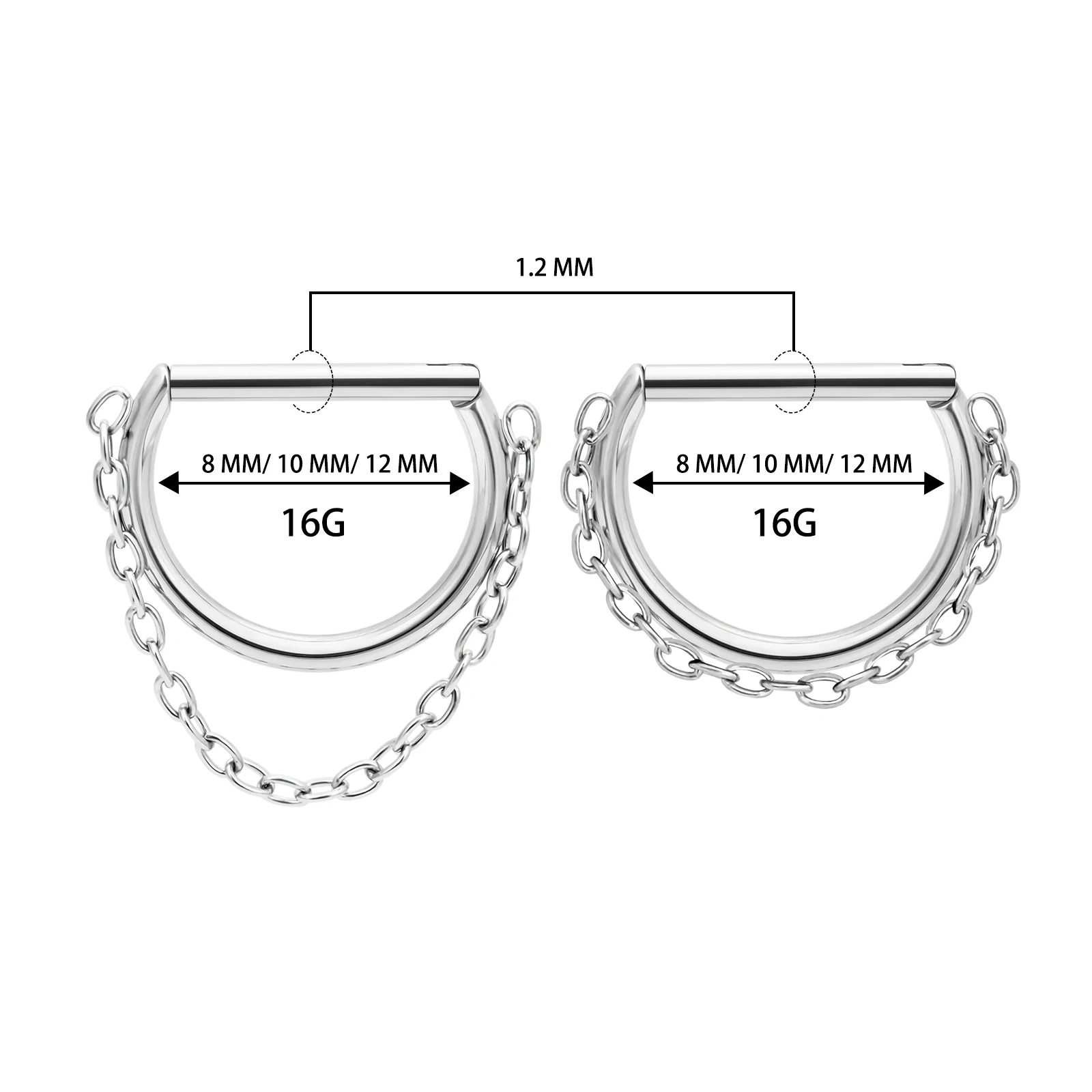 Anello Clicker Per Naso In Oro 14 Carati, Anello Per Setto - Foto 7