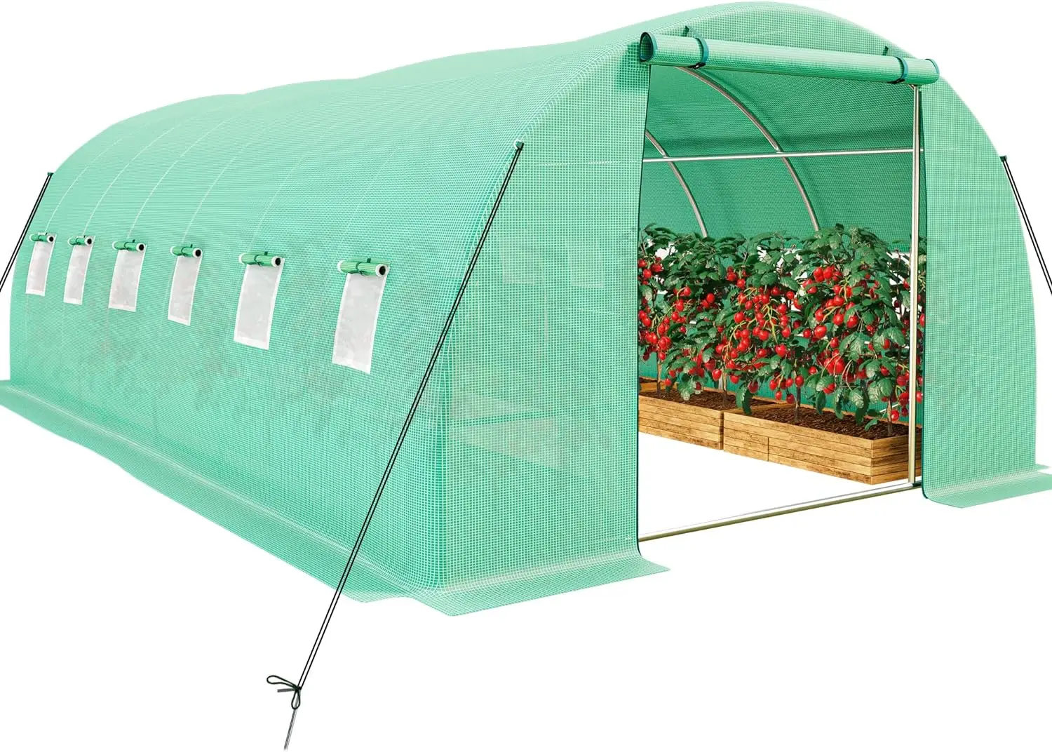 

Greenhouse Heavy Duty Large Walk-in Greenhouses Tunnel Green Houses Outdoor Gardening Upgraded Galvanized Steel Stake Ropes