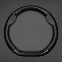 Genuine Leather Car Steering Wheel Cover, Carbon Fiber Grip, All-Season Anti-Slip Breathable Steering Wheel Cover for Vehicles 4
