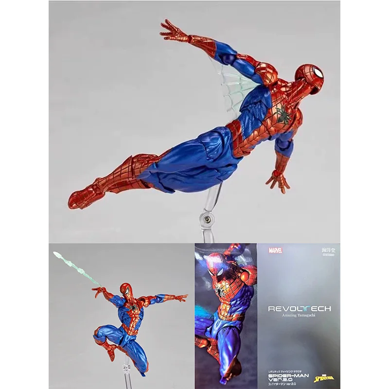 

Original KAIYODO Revoltech AMAZING YAMAGUCHI Spider man Peter Parker 2.0 In Stock Anime Action Collection Figures Model Toys
