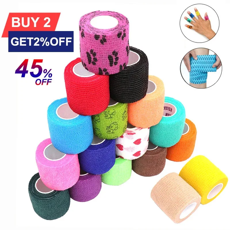 COYOCO Colorful Sport Self Adhesive Elastic Bandage Knee Support Pads 4.8m Wrist Ankle Protector Palm Shoulder Wrap Tape Bandage