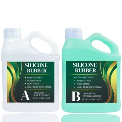 Premium Liquid Silicone Rubber for Mold Making - Easy 1:1 Mix, Ideal for Crafting & Resin Molds (Green)