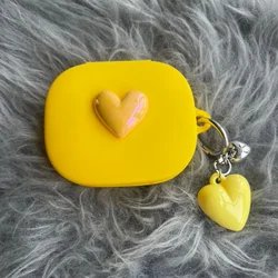 Sweet Love Heart Protective Case with Keyring (Yellow)