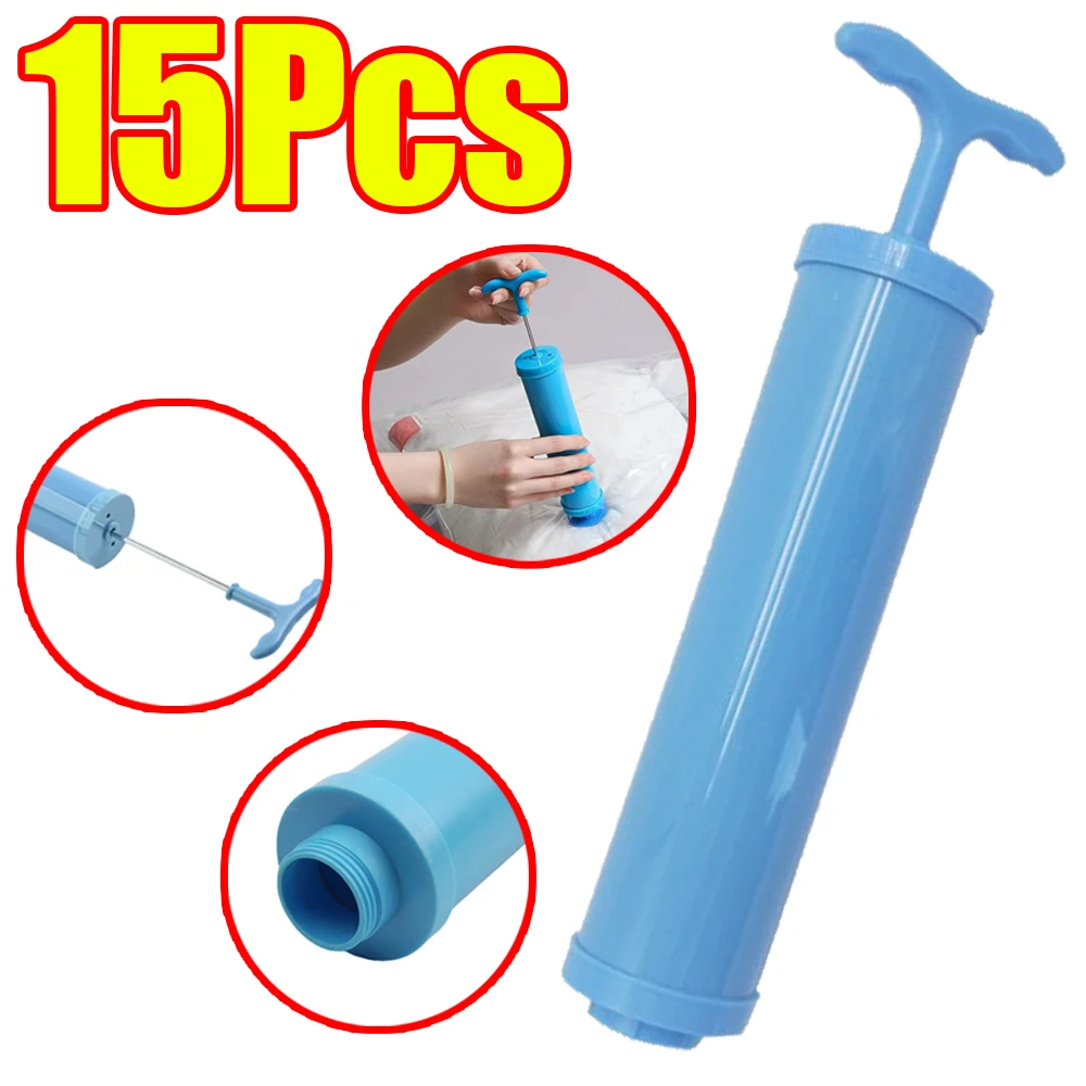 ปั๊มสุญญากาศแบบมือ 1-15 ชิ้น ถุงเก็บของพลาสติกแบบสุญญากาศ ปั๊มลมแบบมือสำหรับการเดินทาง ใช้ได้กับถุงเก็บของสุญญากาศหลากหลายประเภท 1