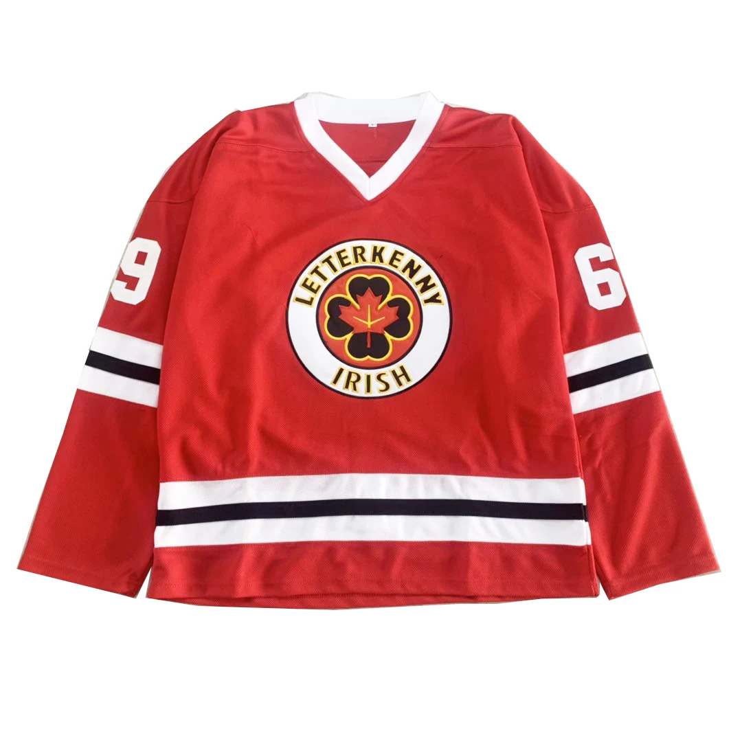 Bg Ice Hockey Jersey Letterkenny Irish 69# Shoresy Outdoor Sportswear Jerseys High Quality Sewing Embroidery Red White 2023 New