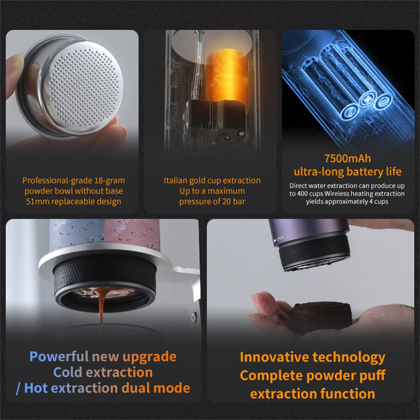 ماكينة القهوة المحمولة Bincoo H1Pro ماكينة إسبريسو...