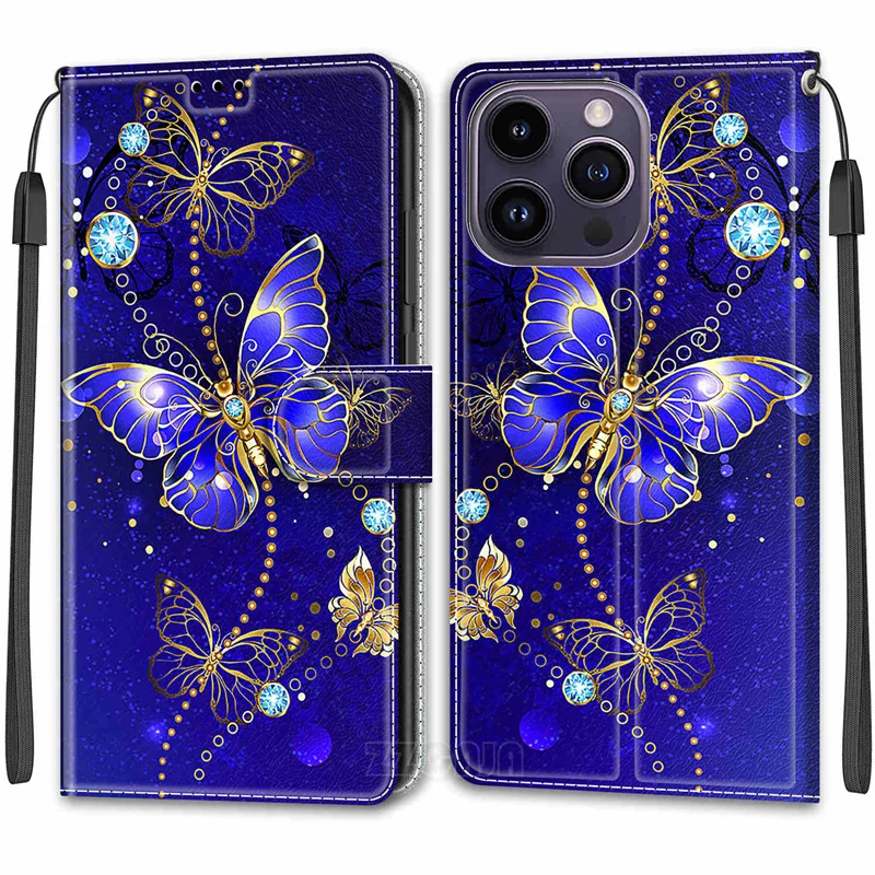 Cartoon Flowers Kitty Designs For Asus Zenfone 8 Zs590Ks 8Z Zenfone 9 9Z Custodia Protettiva Per Telefono Custodia In Pelle Flip Stand Slot Per Schede