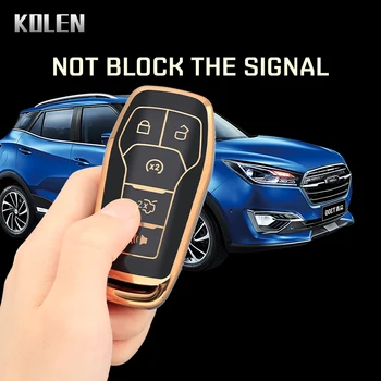 TPU Car Remote Key Case Cover Fob per Ford Fusion Mondeo Mustang F-150 Explorer Edge 5 pulsanti Protector Shell Bag accessori - TPU Car Remote Key Case Cover Fob per Ford Fusion Mondeo Mustang F 150 Explorer