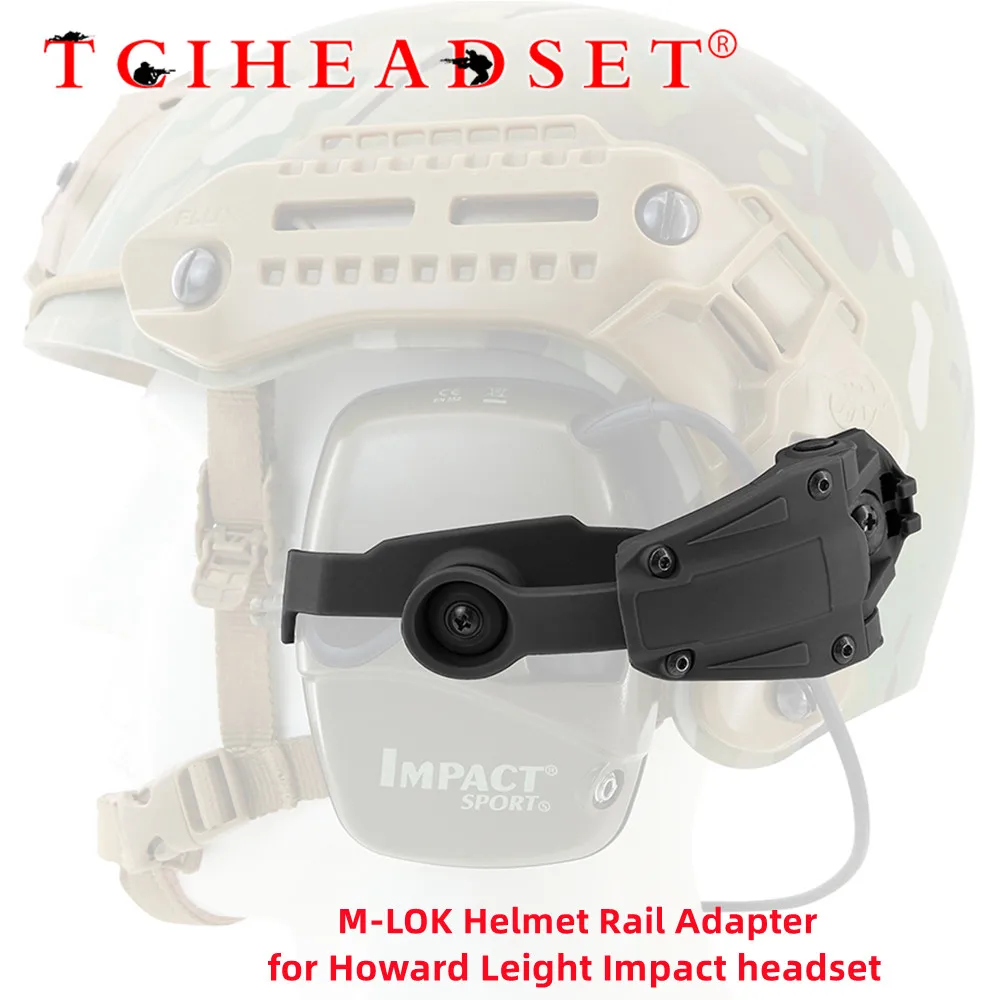 Tactical Headset Helmet M-LOK Rail Adapter for Howard Leight Impact Sports Earmuffs Tactical Hearing Protection Shooting earphon