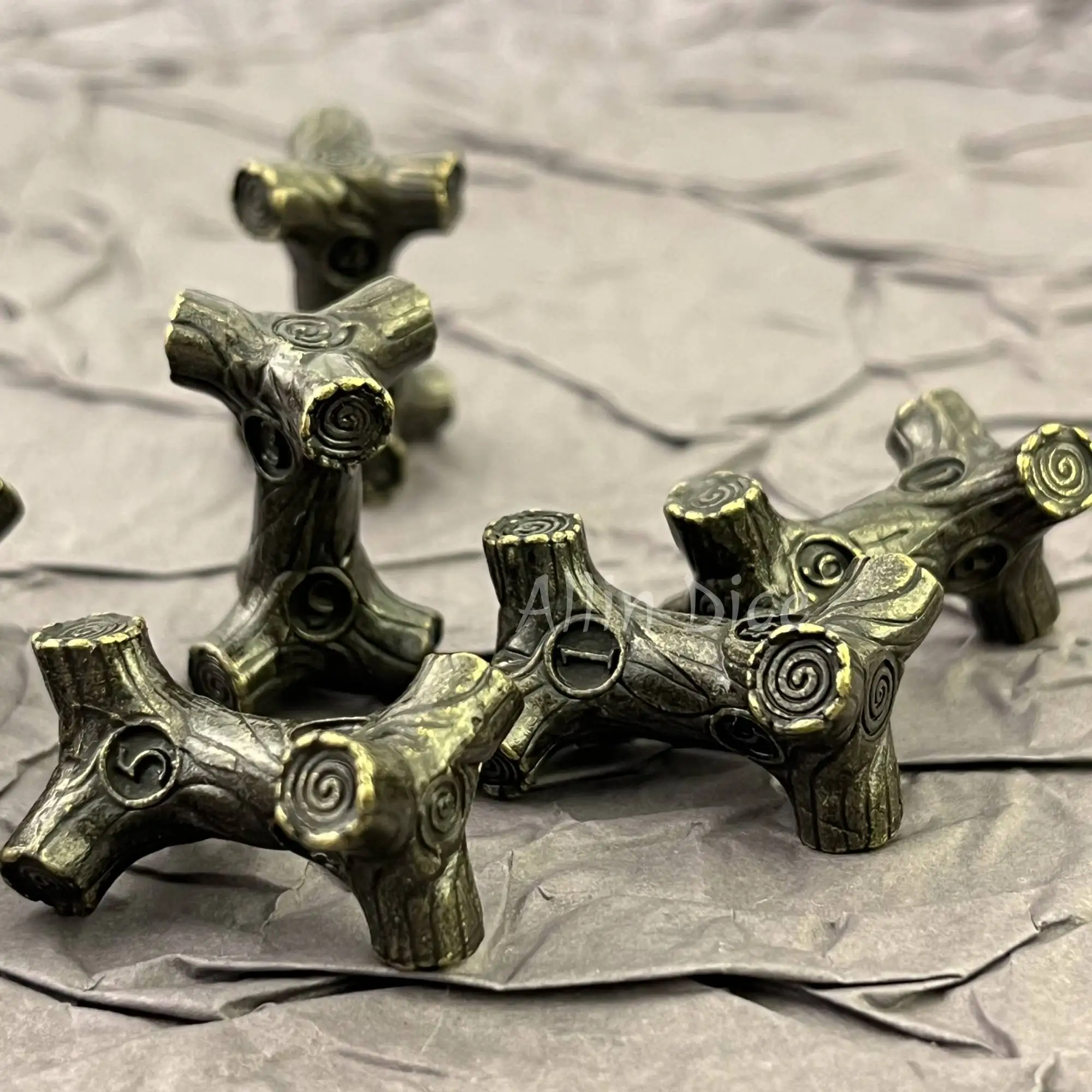 7PCS Metal Branch Dices DND Dice set for Dungeon and Dragons DND RPG Dices Metal Role Playing Games D&D Branch Shaped Dice