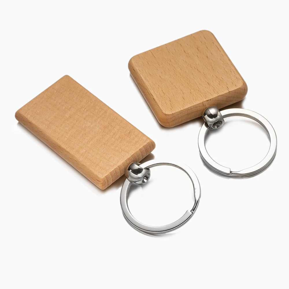 20 Portachiavi In Legno Grezzi – Forme Varie – Non Verniciati – Per Incisione Fai Da Te, Pittura, Pirografia - 3