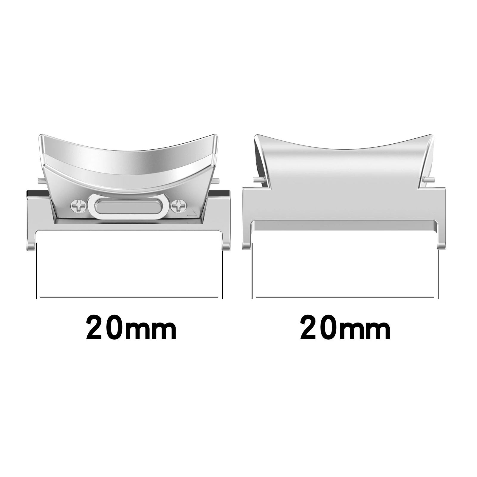 For Samsung Galaxy Watch6 / 6 Classic 1 Pair 20mm Button Style Curved Metal Watch Band Connector Strap Connector