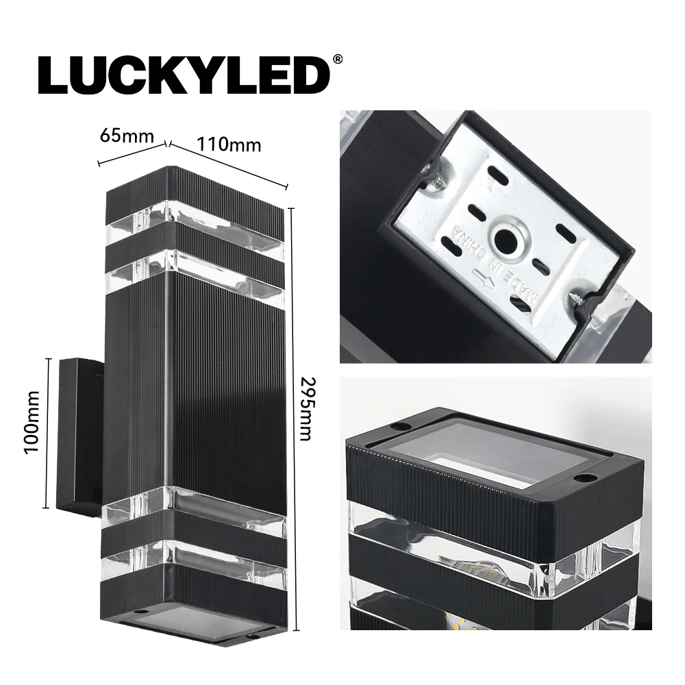 LED Wall Lamp Decor Wall Light LED E27 Bulb Waterproof socket Plastic Sconce Outdoor External Stairs Lights Entrance Fixture