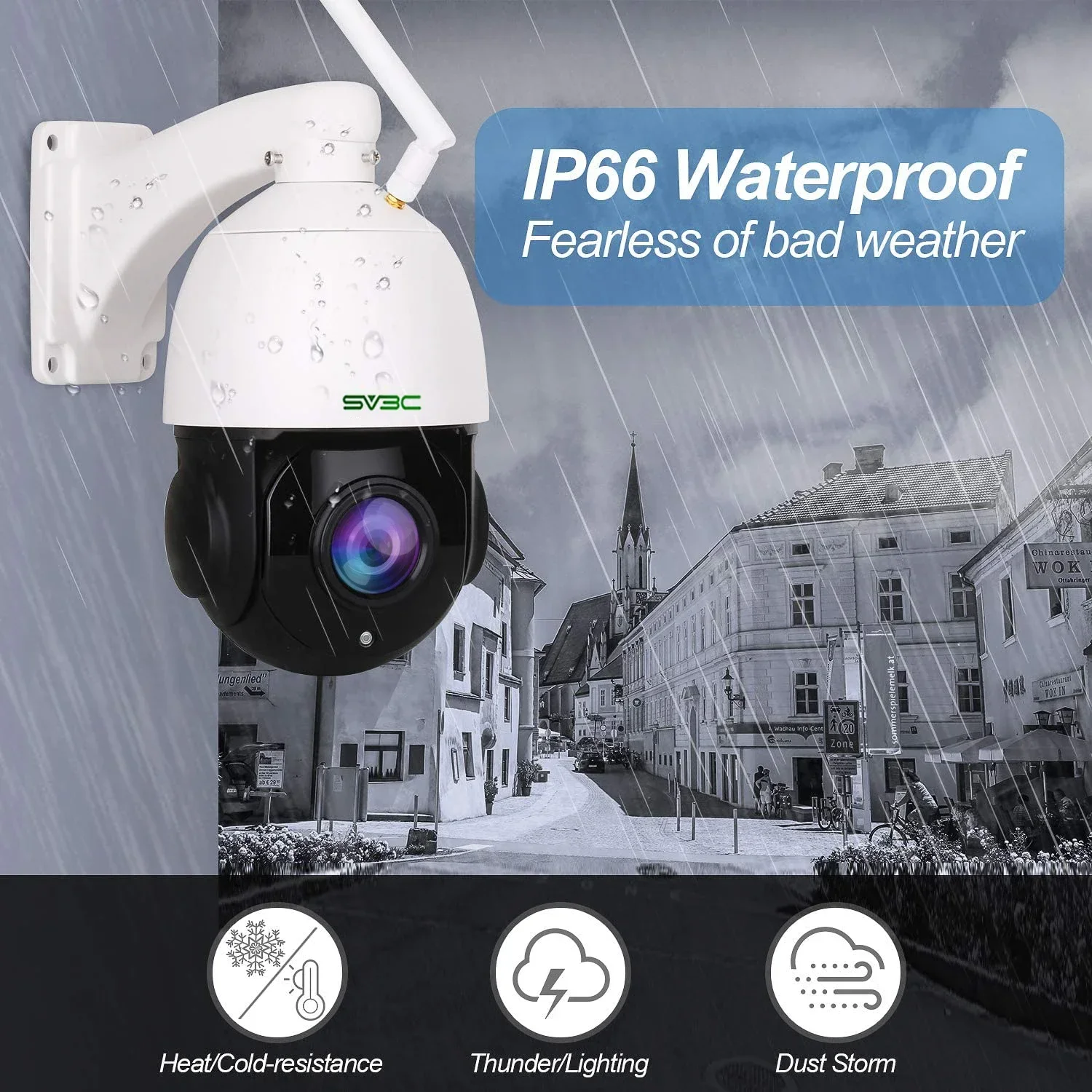 2 Telecamere Di Sicurezza WiFi Per Esterno – 3MP, Panoramica 360°, Visione Notturna A Colori, Audio Bidirezionale