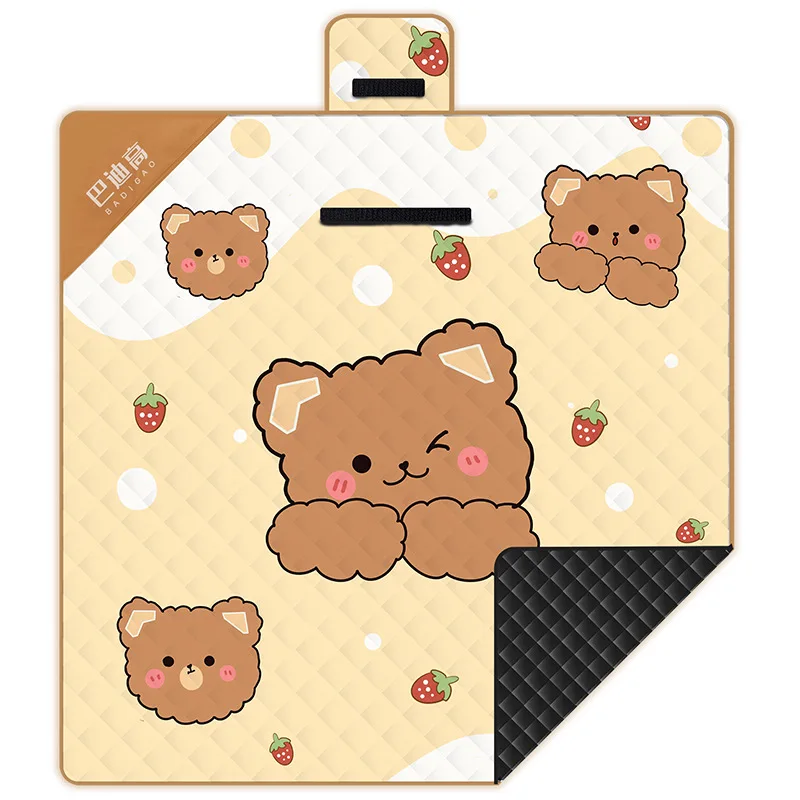 

Cartoon Bear Outdoor Picnic Camping Mat Moisture Proof Tents Thicken Floor Mats Waterproof Portable Play Lawn Beach Blanket