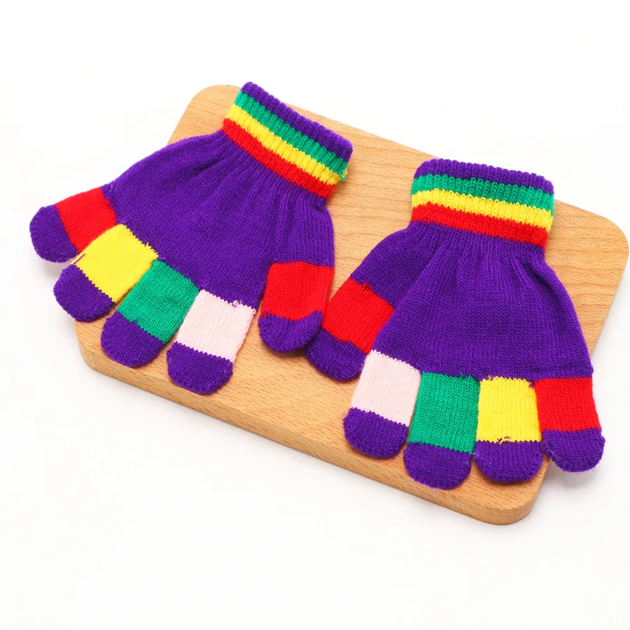 1 Pair Glove Children Magic Glove Girl Boy Kid Stretchy Knitted Winter Warm Full Finger Gloves Children's Figure Gloves