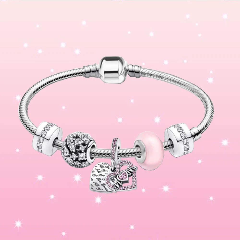Bracciale Donna Argento 925 Con Ciondolo A Cuore E Iniziale A-Z - Regolabile 17,5+5 Cm, Con Zirconi, Regalo Per Mamma E Amiche
