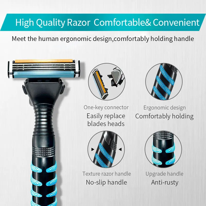 Gillette Vector 3 Razor Blades 3 Layers for Men Safety Body Face Hair Removal Shaver Blade Gift Sharp Replacement Heads 8/12pcs